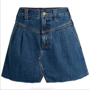 FREE PEOPLE We The Free Sidecar Blue Denim Mini Skirt Size 28 Jean Western NWT